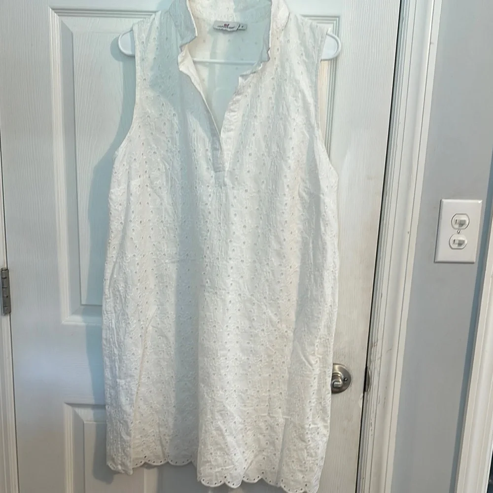 Vineyard Vines White Sleeveless Polo Collar Sheath Dress - Picture 1 of 3